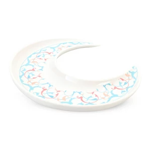 ديكوريشن طبق تقديم، تصميم هلال، بورسلين، متعدد الألوان