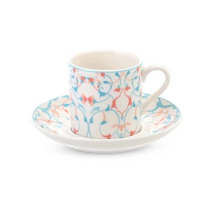 طقم قهوة بورسلين ديكوريشن، 6 قطع - متعدد الالوان