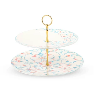 طبق حلويات بورسلين ديكوريشن دورين، دائري - متعدد الألوان