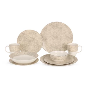 طقم عشاء بورسلين ساندي روزا، 30 قطع - رملي