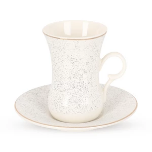 طقم مجات شاي عربي بورسلين ساندي، 12 قطعة - رملي