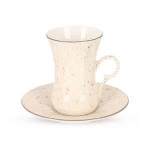 طقم شاى عربى، 12 قطعه ل 6 اشخاص، بورسلين - بيج