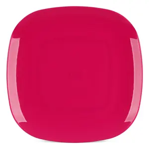 ايدن بيسك طبق عشاء للأطفال، 26 سم، مربع، بلاستيك -  فوشيا من ام ديزاين