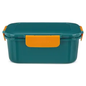 لانش بوكس ، سعة 1.6 لتر ، بلاستيك - ازرق مع برتقالى من ام ديزاين