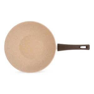 طاسه ووك عميقه، 28 سم، جرانيت حيوى - بنى حجرى من كوكين