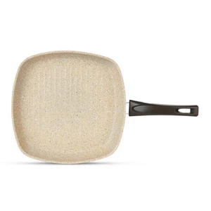 طاسة شوى، 28 سم، جرانيت حيوى - بنى حجرى من كوكين