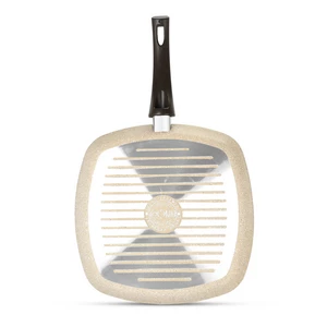 طاسة شوى، 28 سم، جرانيت حيوى - بنى حجرى من كوكين