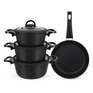 طقم حلل، 7 قطع، جرانيت حيوى - اسود حجرى من كوكين