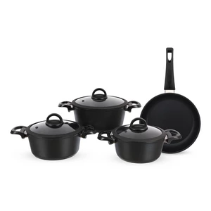 طقم حلل، 7 قطع، جرانيت حيوى - اسود حجرى من كوكين