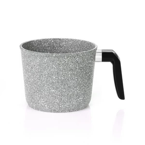 وعاء لبن وصلصه بغطاء زجاج، 16 سم، جرانيت حيوى - رمادى حجرى من كوكين