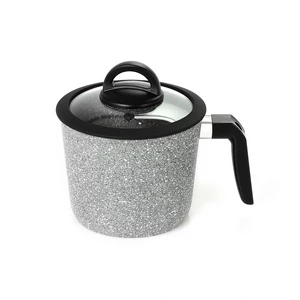 وعاء لبن وصلصه بغطاء زجاج، 16 سم، جرانيت حيوى - رمادى حجرى من كوكين