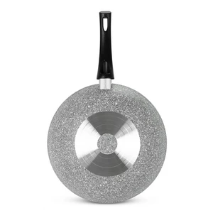 مقلاه ووك عميقه، 28 سم، جرانيت حيوى - رمادى حجرى من كوكين