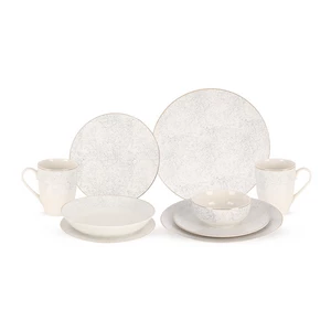 طقم عشاء، 30 قطعه ل 6 افراد، بورسلين - ابيض  من روزا 