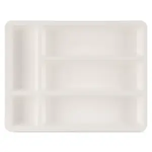 منظم ادراج بلاستيك لادوات المائدة ام ديزاين، وسط 36×28سم - ابيض