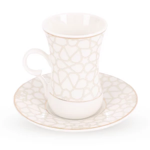 كاليجرافى طقم شاى عربى، 12 قطعه ل 6 اشخاص، ازرق واحمر