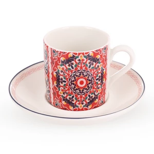 خياميه دورا  طقم قهوه، 12 قطعه ل6 افراد، بورسلين - احمر