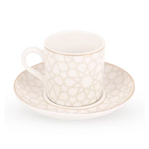 طقم قهوة بورسلين كاليجرافي، 12 قطعة - ازرق احمر