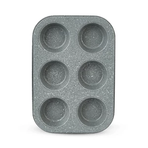 قالب مافن، 6 عين، جرانيت - رمادي حجري من نيوفلام