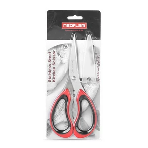 مقص مطبخ، ستانلس ستيل بيد بلاستيك - اسود - احمر من نيوفلام