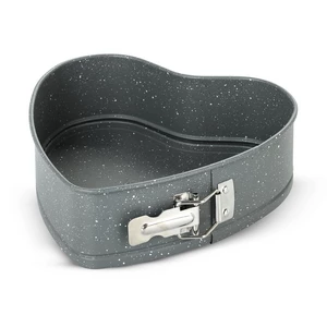 قالب كيك شكل قلب بقاعده قابله للفك، مقاس 23.4x23.5x6.7 سم، جرانيت - رمادي حجري من نيوفلام