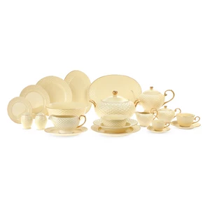 طقم سفره، 68 قطعه ل 6 افراد ، بورسلين عالى الجوده - كريمى