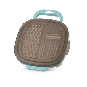 مبشره خضروات بلاستيك مربعة مع علبة - ازرق