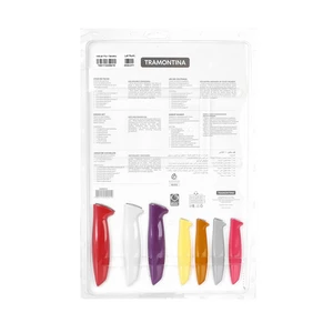 طقم سكاكين، 7 قطع مع مقص مطبخ، استانلس ستيل - متعدد الالوان من ترامونتينا