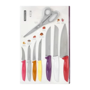 طقم سكاكين استانلس ستيل ترامونتينا، 7 قطع مع مقص مطبخ - متعدد الالوان