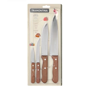 طقم سكاكين، 4 قطع، بيد خشب من ترامونتينا
