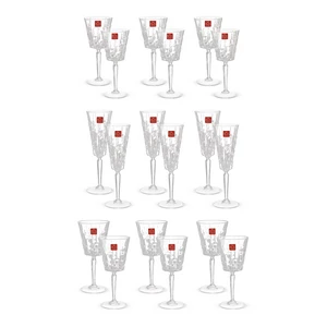 ايتنا طقم مشروبات، 18قطعه ل 6 افراد، كريستال - شفاف من ار سى ار 