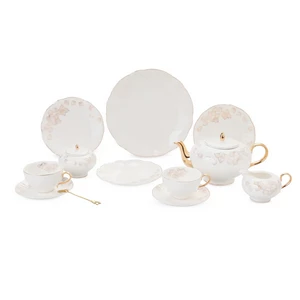 طقم شاى وجاتوه رويال، 30 قطعه ل 6 اشخاص، بورسلين - ابيض