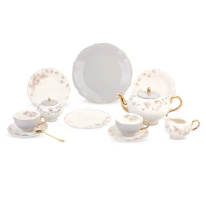 طقم شاي وجاتوه بورسلين رويال، 30 قطعة - رمادي