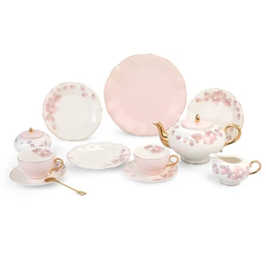 طقم شاى وجاتوه رويال، 30 قطعه ل 6 اشخاص، بورسلين - بينك