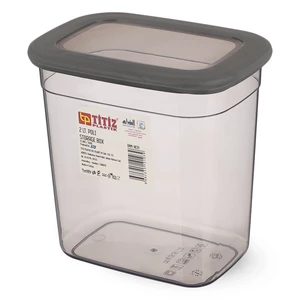 حافظة طعام بغطاء، سعة 2000 مل، مستطيله، بلاستيك - رمادى من فولى لايف