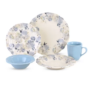 طقم عشاء، 30 قطعة ل 6 افراد، بورسلين - ازرق من بورسر