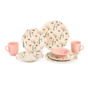 طقم عشاء، 30 قطعة ل 6 افراد، بورسلين - بينك من بورسر