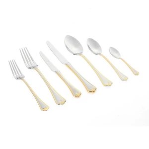 طقم ملاعق، 89 قطعه ل 12 فرد، ستانلس ستيل - فضى مع ذهبى من نيهير
