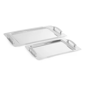 طقم صوانى تقديم، قطعتين، تركى - فضى مطفى