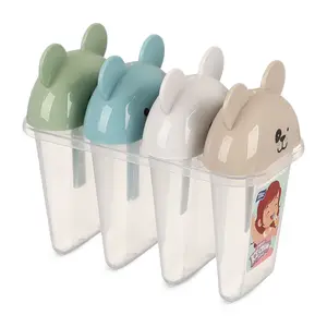 طقم قوالب ايس كريم تيتيز، 4 قطع، بلاستيك - شفاف