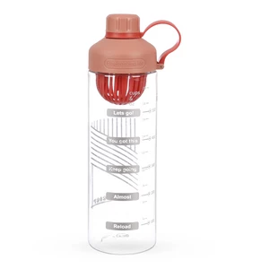 لايف قارورة مياه، سعه 650مل ، بمسكه سيليكون مانعه الانزلاق - خوخى غامق 