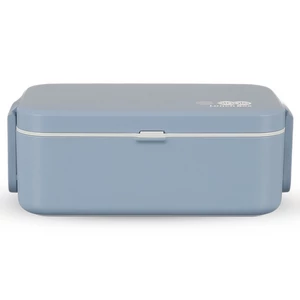 لانش بوكس، دورين مع ملعقه وشوكه ، بلاستيك عالى الجوده - ازرق