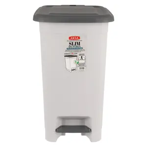 سلة نفايات بغطاء، 25 لتر، بلاستيك - رمادى فاتح من اكسا