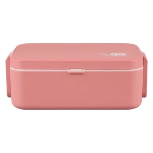 لانش بوكس، دورين مع ملعقه وشوكه، بلاستيك عالى الجوده - ازرق