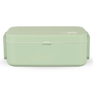 لانش بوكس، دورين مع ملعقه وشوكه، بلاستيك عالى الجوده - اخضر