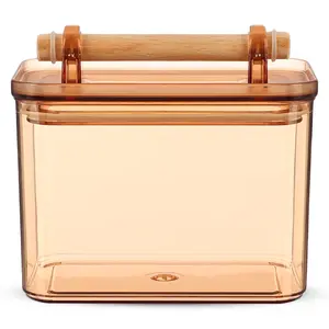 باولو حافظه طعام بغطاء، سعة 900مل، اكريليك بيد خشب - عسلى من ويلينى