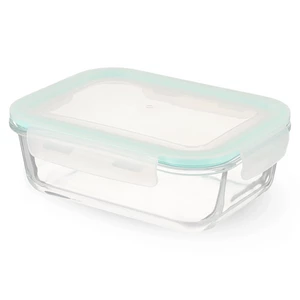حافظة طعام ، مربعه سعة 1040مل مقاس 20×15×6.5 سم، زجاج حرارى بغطاء بلاستيك - شفاف
