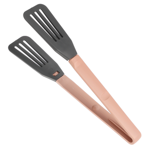 ملقط طعام، بماسك مستقيم، بلاستيك مع سيليكون - بينك من فرى كوك