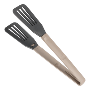 ملقط طعام، بماسك مستقيم، بلاستيك مع سيليكون - رمادى من فرى كوك