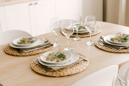 طقم عشاء بورسلين روزا، 30 قطعة - ابيض